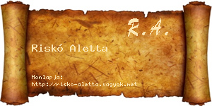 Riskó Aletta névjegykártya